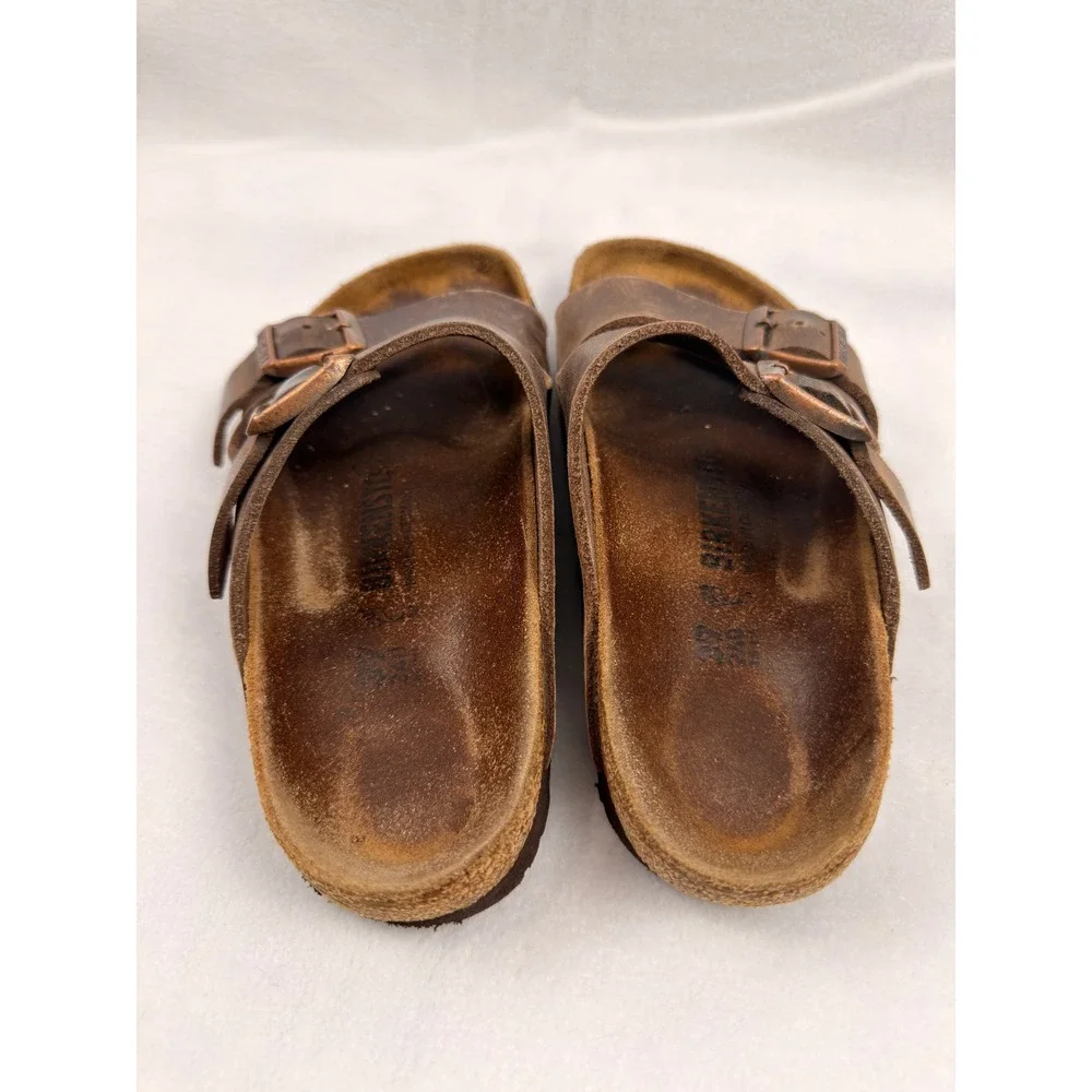 Birkenstock Arizona Tobacco Brown Oiled Leather Sandals Womens 37 L6 M4